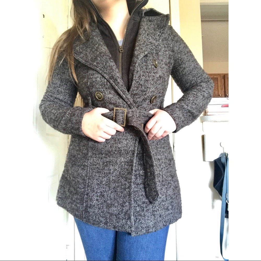 Miss Sixty Wool Double Breasted Trench Coat